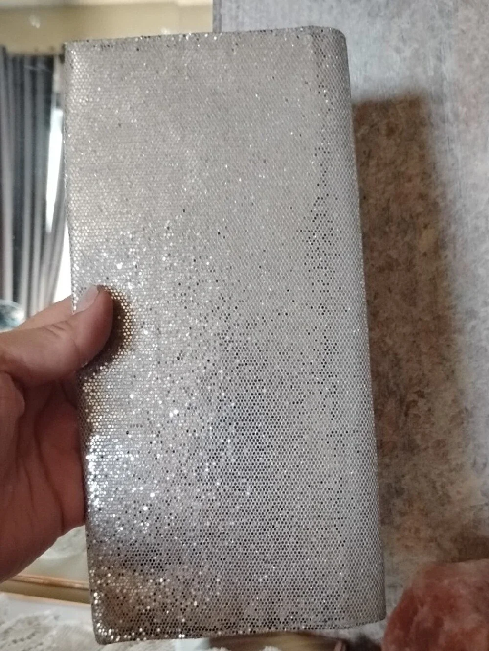 Metallic Silver Evening Clutch Bag